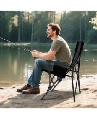 Portable Folding Oxford Cloth Camping Chair with Cup Holder and Side Pocket