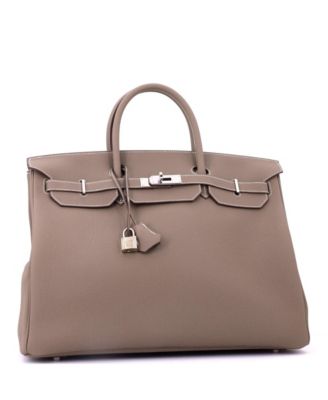 Birkin 40 Handbag Grey Togo with Palladium Hardware