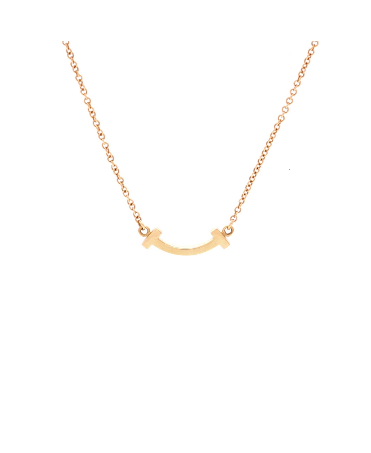Pre-Owned Tiffany & Co. T Smile Pendant Necklace - 18k rose gold