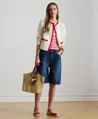 Women's Denim Wide-Leg Bermuda Shorts