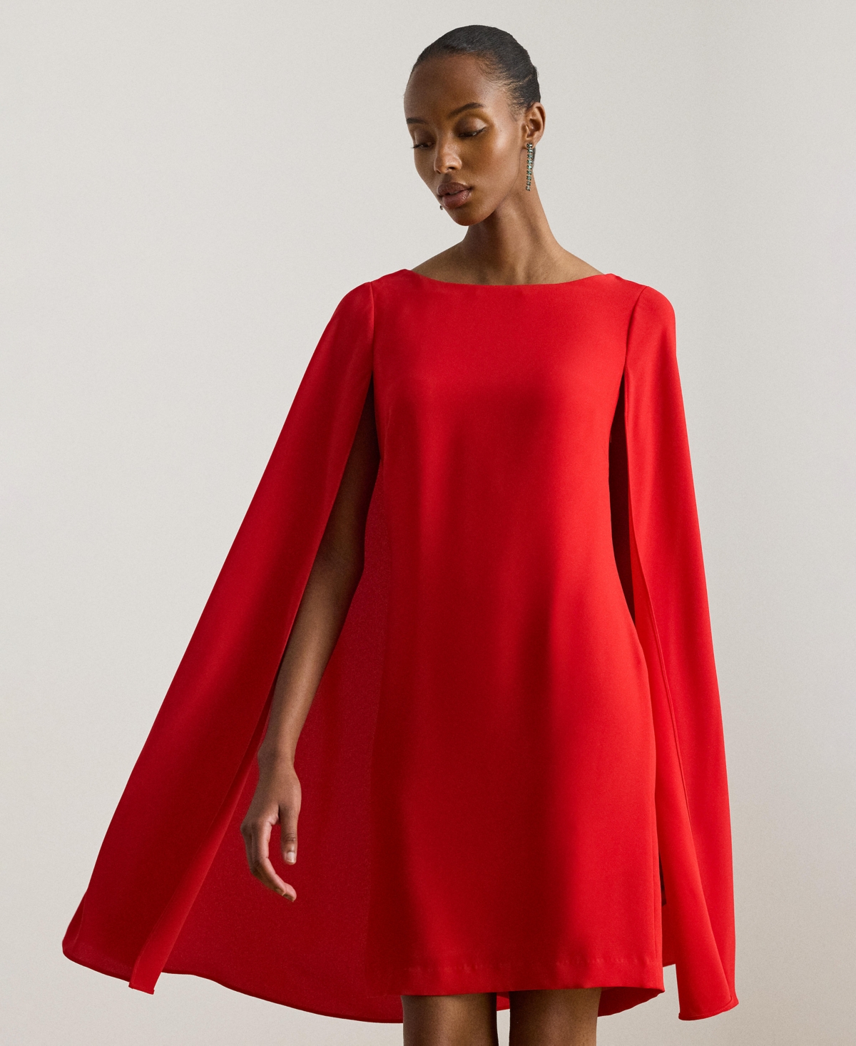 Lauren Ralph Women's Cape Georgette Cocktail Dress