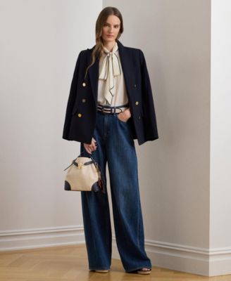 Women's Two-Tone Tie-Neck Top