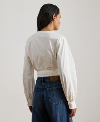 Women's Cropped V-Neck Wrap Top