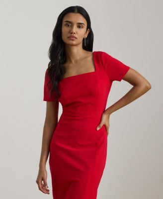 Women's Faille Short-Sleeve Cocktail Dress