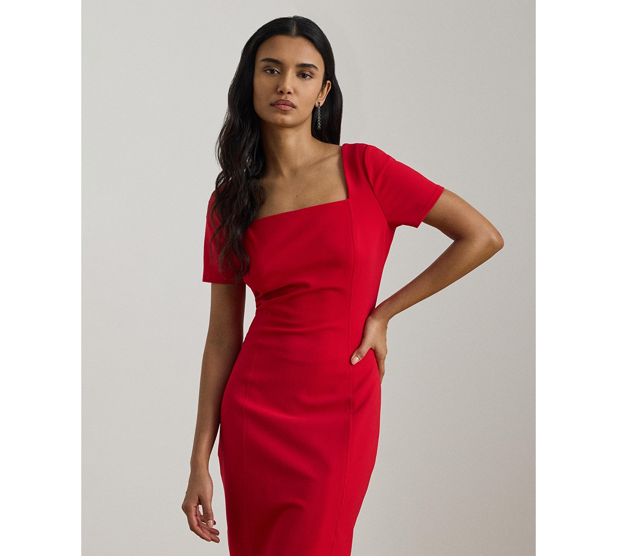 Lauren Ralph Women's Faille Short-Sleeve Cocktail Dress