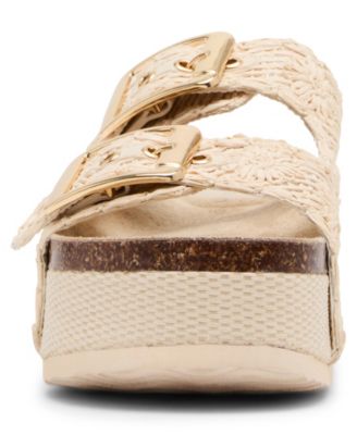 Women's Babes-RF Double-Strap Round Toe Flatform Footbed Sandals