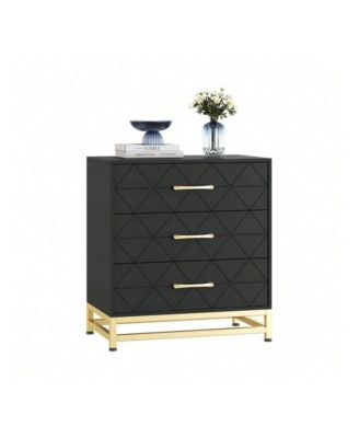 White 3-Drawer Wood Dresser, Bedroom Nightstand Storage Chest Organizer for Closet Clothes