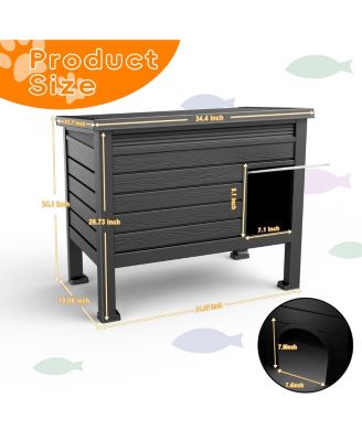 Indoor Outdoor Cat House Weatherproof Elevated Feet Warm for Multi-Pet