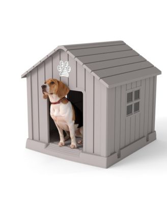 31 inch pointed dog house All Weather Insulated Shelter for Medium Dogs with Waterproof Design