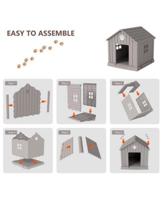 38 inch pointed dog house Spacious Indoor Outdoor Shelter with Removable Roof