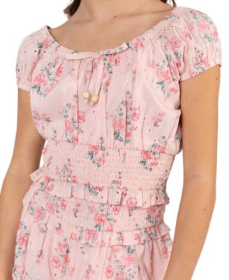 Girls' 7-16 Floral Print Top and Skort, 2-Piece Set