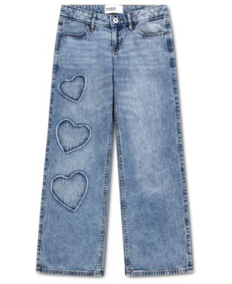 Girls' Low-Rise Hearts Baggy Jeans