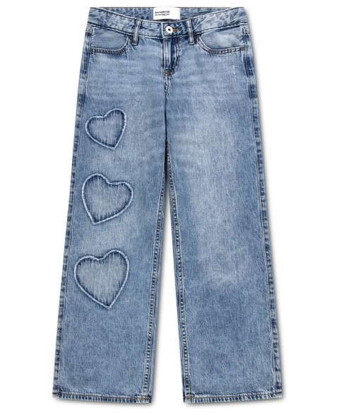 Детские abercrombie kids Girls' Low-Rise Hearts Baggy Jeans