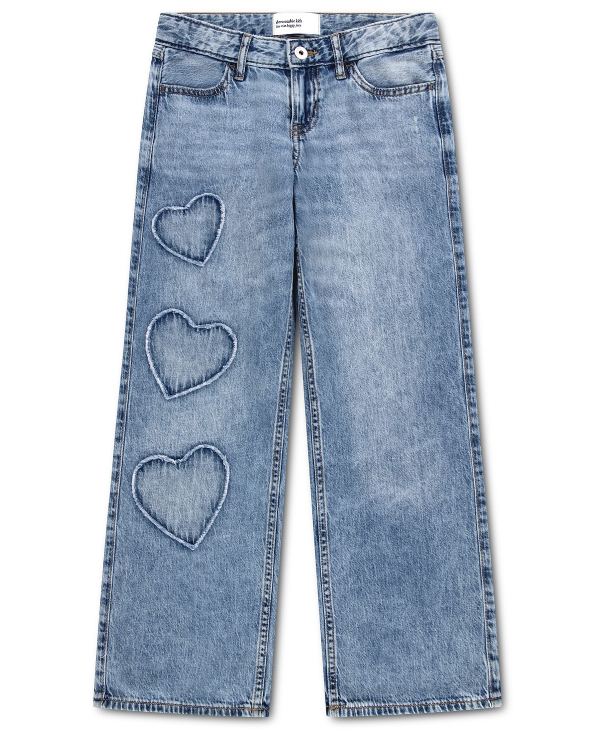 Детские abercrombie kids Girls' Low-Rise Hearts Baggy Jeans — фото 1