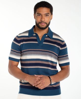 Men's Short-Sleeve Johnny Collar Sweater