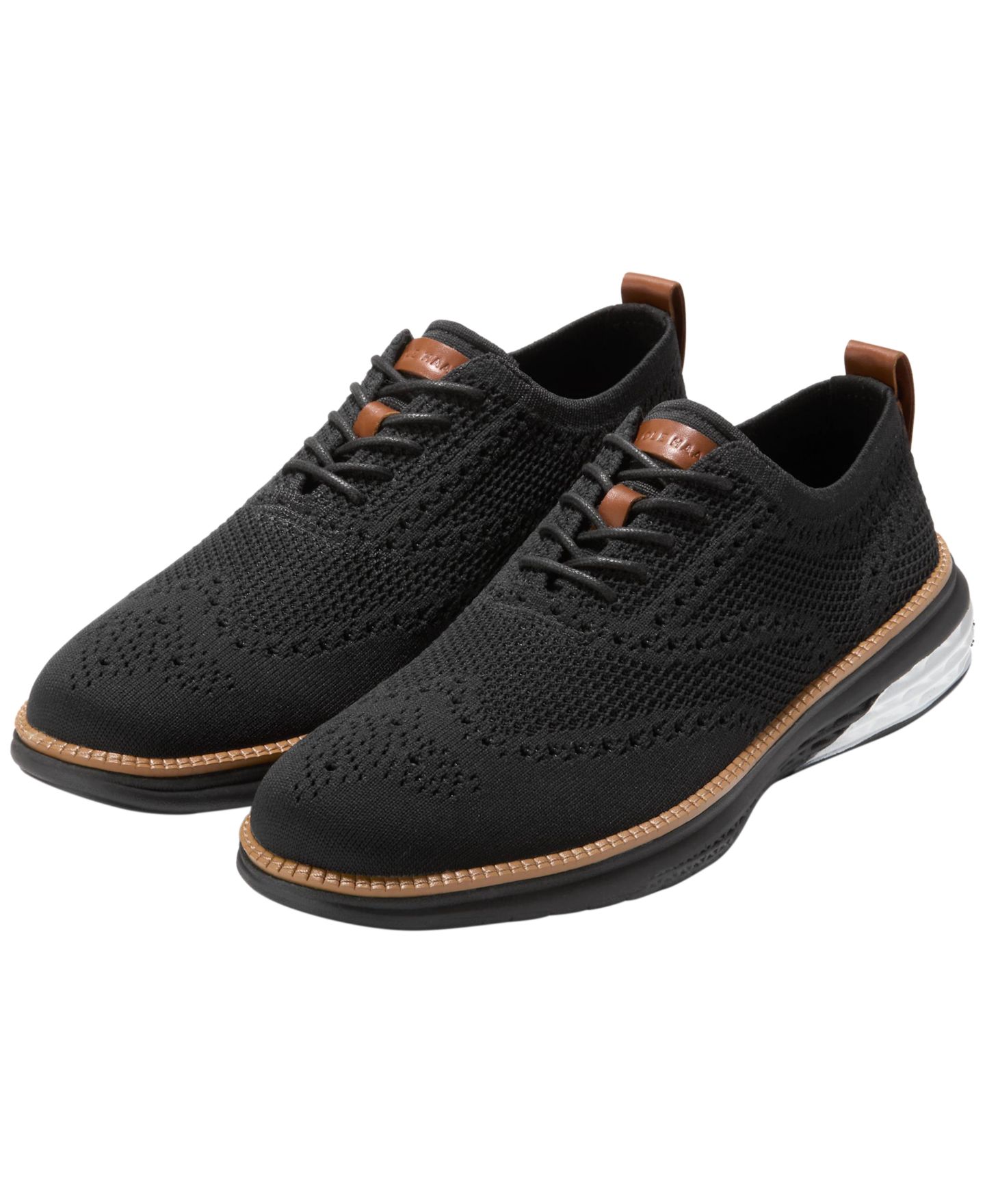Обувь Cole Haan Men's Grand Hurrion Stitchlite™ Wingtip Oxford Shoes, цвет: Чёрный — фото 9