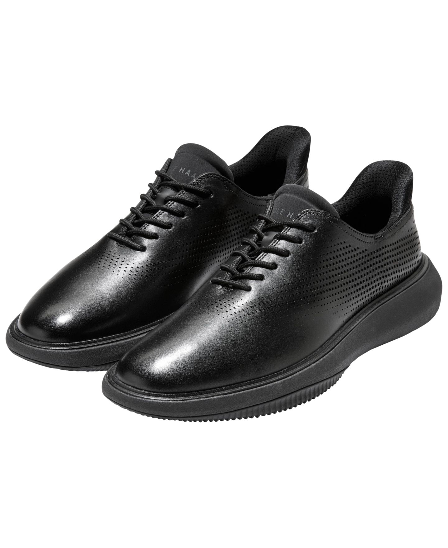 Мужские туфли Cole Haan Grand Phaze Laser Quick-On Lace-Up Oxford, цвет: Чёрный — фото 8