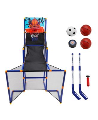 Kids 3-in-1 Sports Set - Basketball, Soccer & Hockey Game Center with Scoreboard
