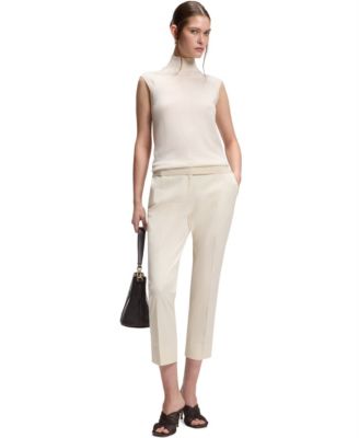 BOSS by Women's Merino Wool Sleeveless Mock Neck Top