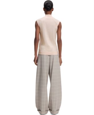 BOSS by Women's Merino Wool Sleeveless Mock Neck Top