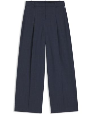 BOSS by Women's Virgin Wool Regular-Fit Pants