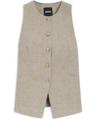 BOSS by Women's Virgin Wool Slim-Fit Vest
