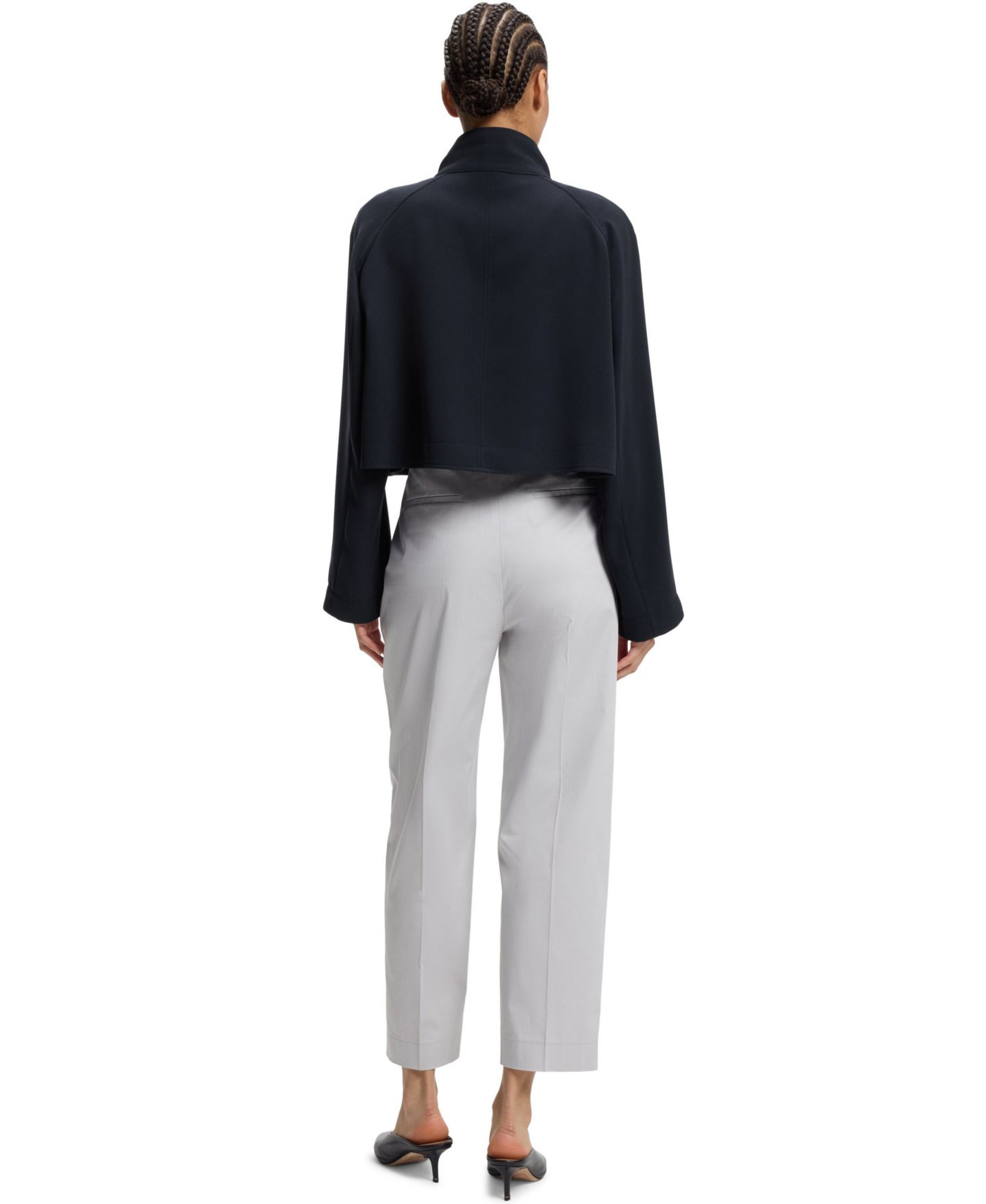 Женский пиджак Hugo Boss BOSS by Wrinkle-Resistant Crepe Modern-Fit Blazer, цвет: Тёмный синий — фото 4