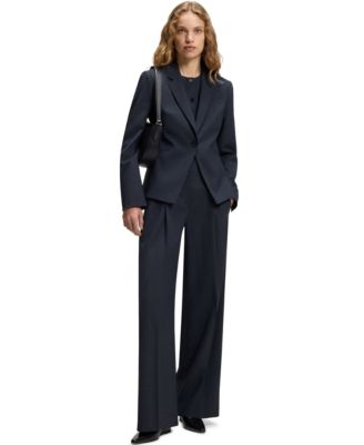 BOSS by Women's M&eacute;lange Virgin Wool Slim-Fit Blazer