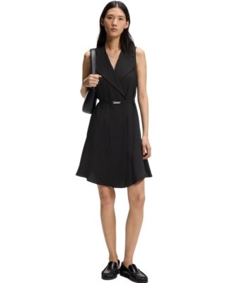 BOSS by Women's Soft Crepe Belted Wrap Dress