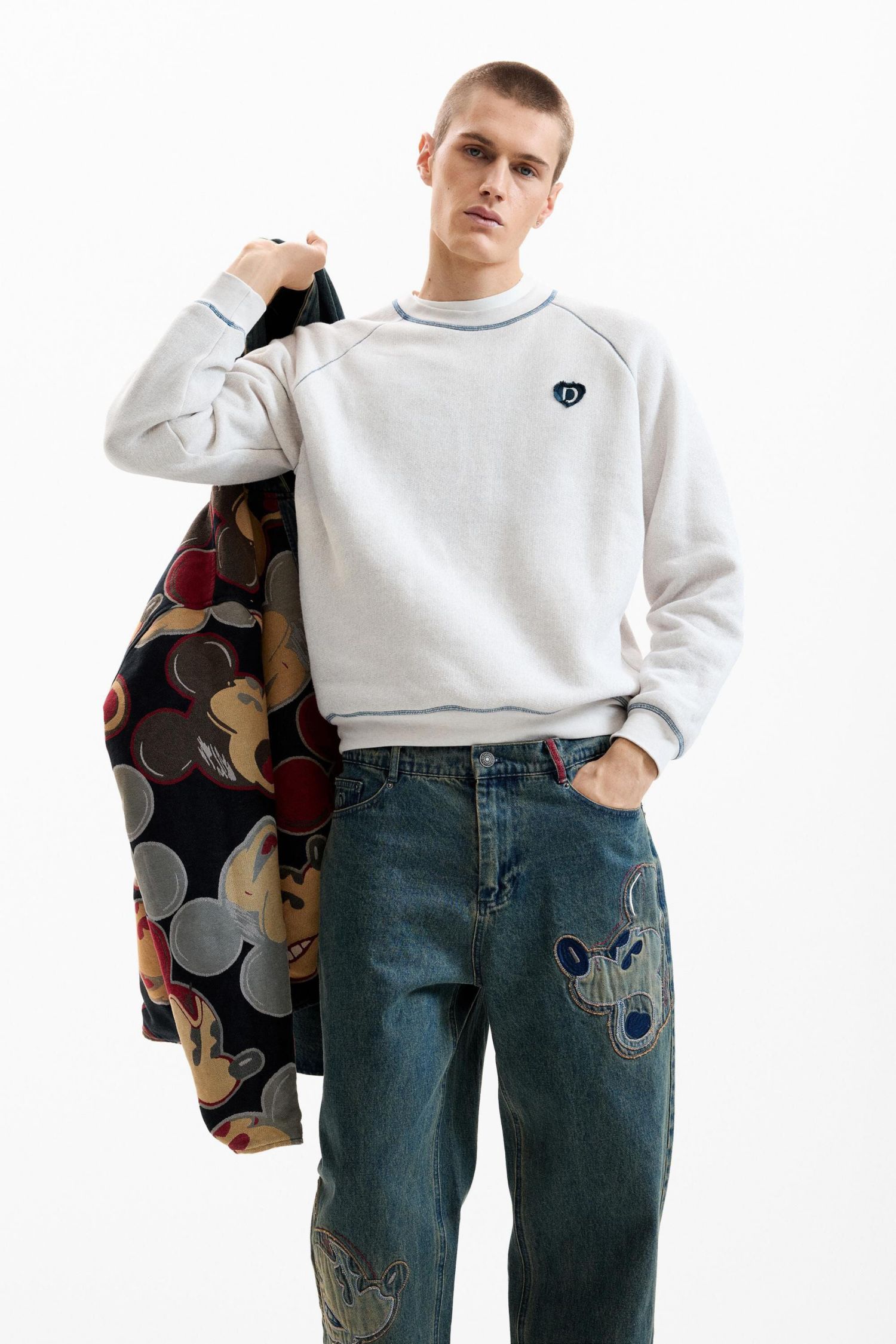 Men's Disney patch jeans
