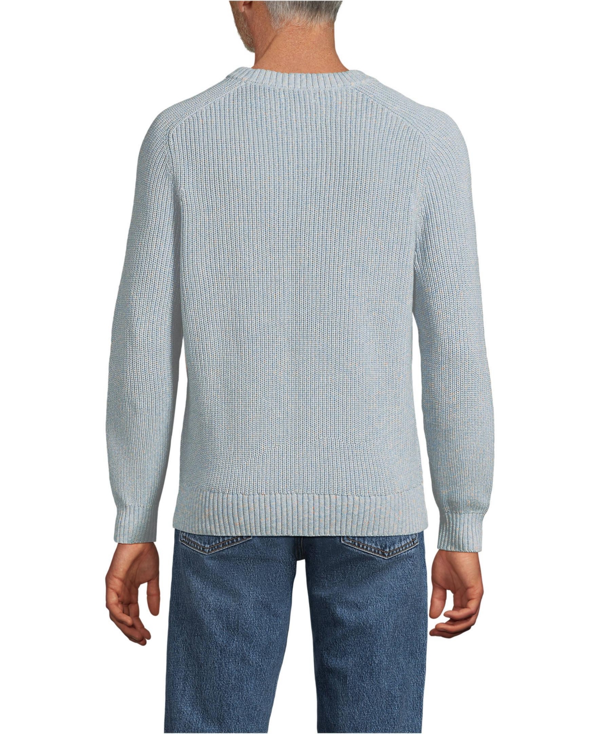 Lands' End Men's Long Sleeve Drifter Marl Crewneck Sweater