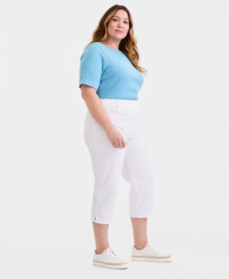 Plus Size High-Rise Shaping Capri Jeans