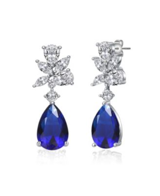 Dazzling White Gold Plated CZ Cluster Teardrop Earrings