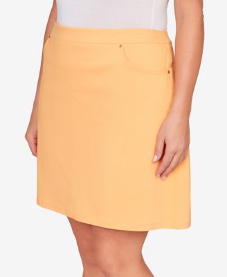 Plus Size Solid Tech Stretch Pull On Skirt