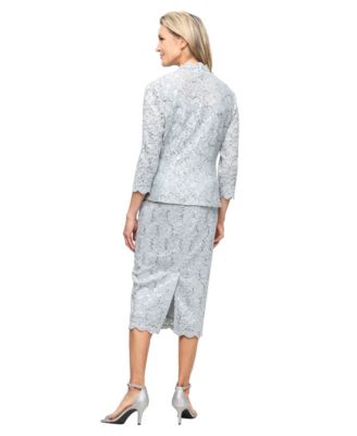 Petite 2-Pc. Lace Jacket & Midi Dress Set