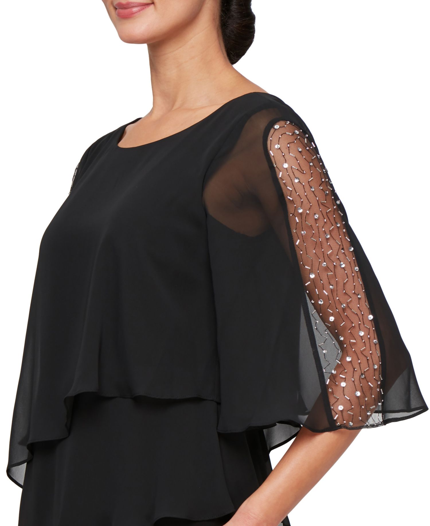 Petite Double Tier Overlay Bodice Jumpsuit