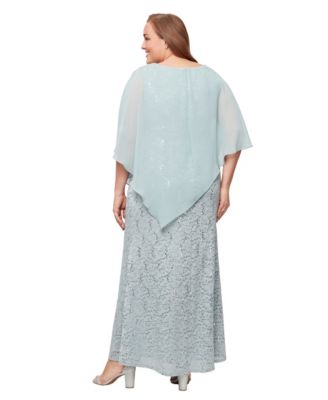 Plus Size Beaded Popover Gown