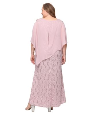 Plus Size Beaded Popover Gown