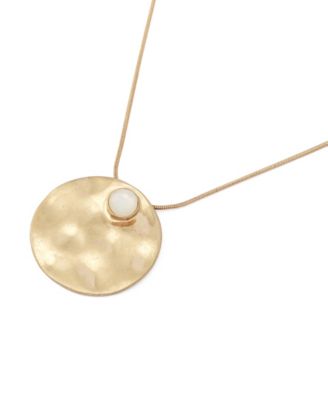 Mother of Pearl Turquoise Disc Pendant Necklace
