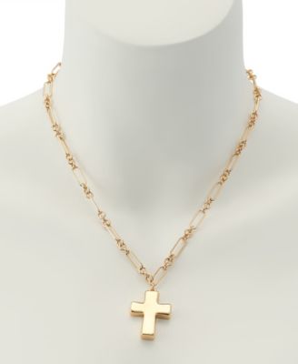 Mother of Pearl Cross Pendant Necklace