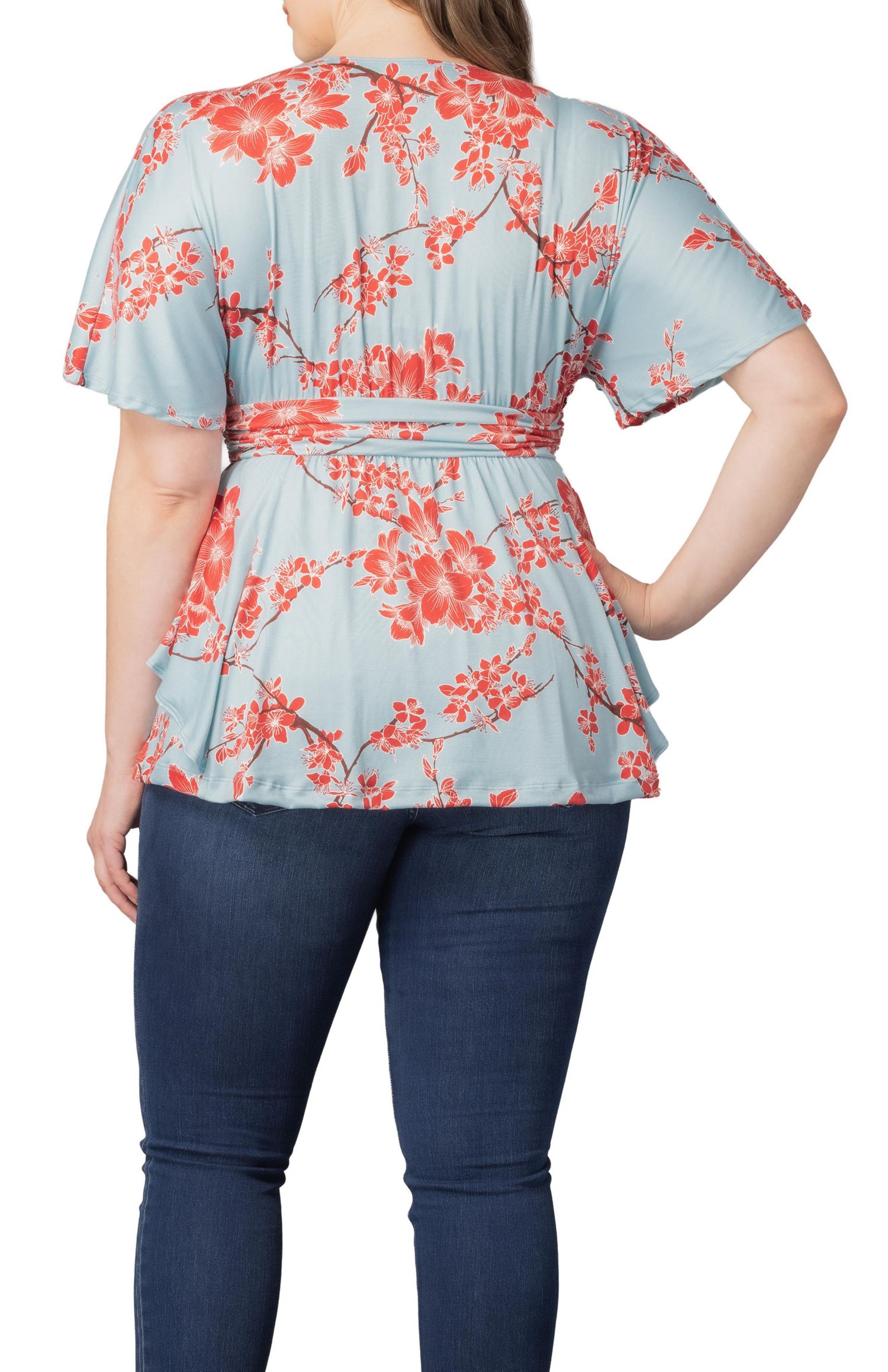 Plus Size Encore Short Sleeve Printed Top