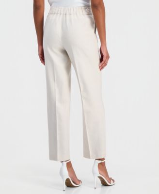 Petite Tab-Waist Pull-On Trousers