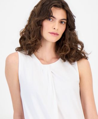 Women's Sleeveless Asymmetric Pleated Top