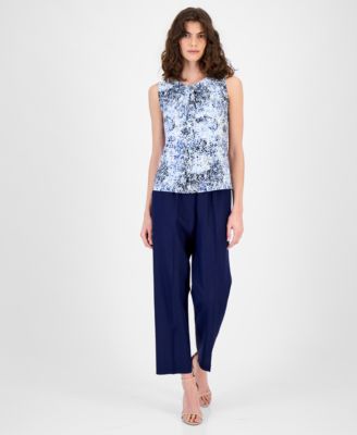 Women's Sleeveless Asymmetric Pleated Top