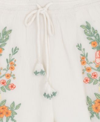 Girls' 7-16 Floral Embroidered Top and Shorts, 2-Piece Set