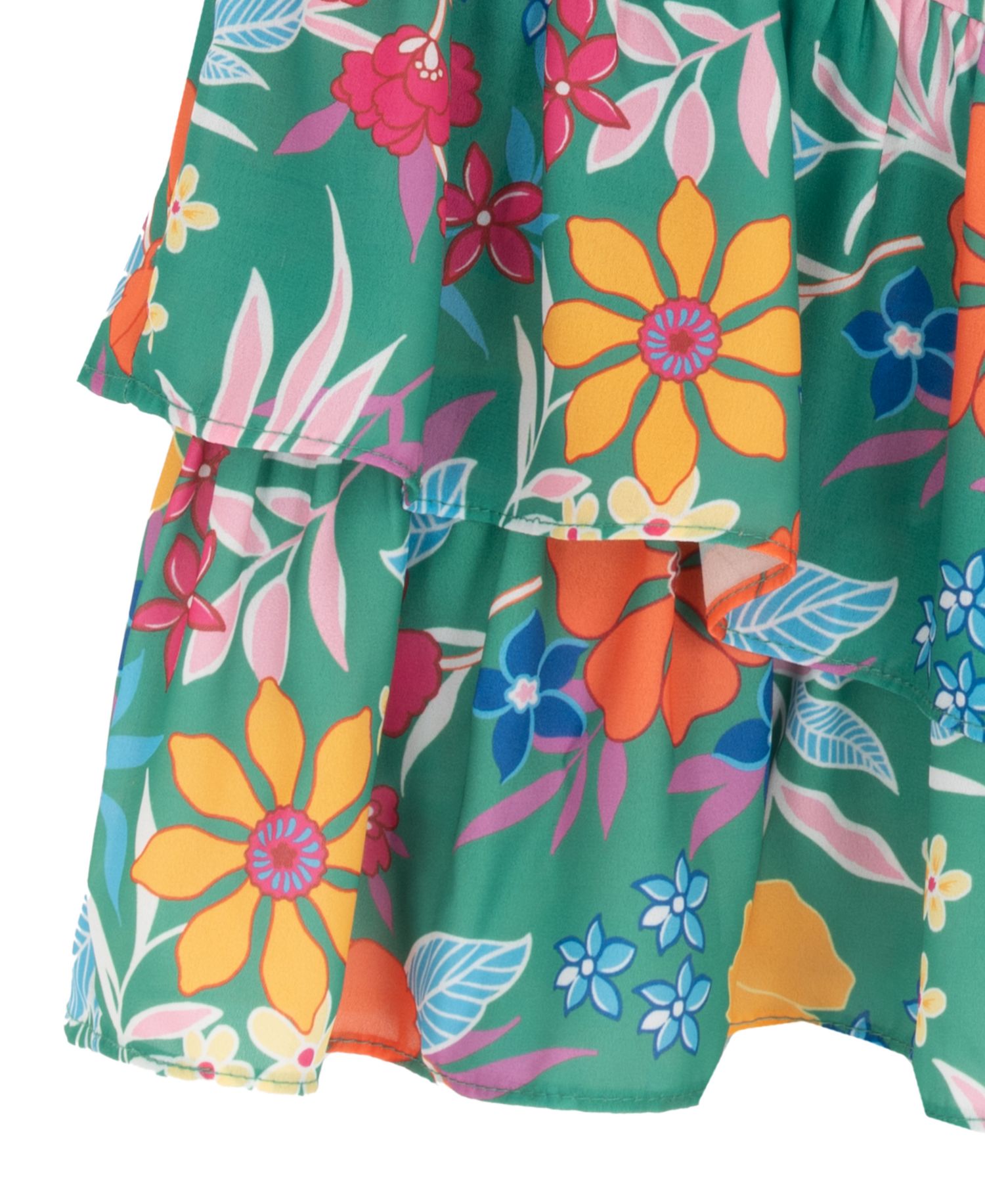 Girls' 7-16 Printed Smocked Dressy Romper