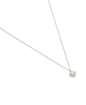 Faux Stone Halo Heart Pendant Necklace