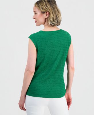 Women's Textured Knit Keyhole Top