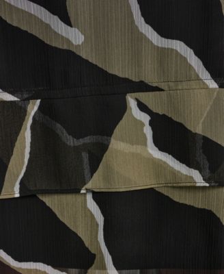 Women's Sleeveless Layered Crinkle V-Neck Dress