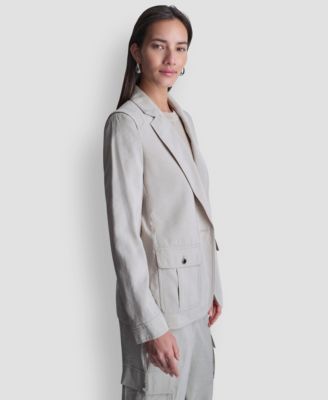 Women's Peak Lapel Collar Sueded Fuji Blazer